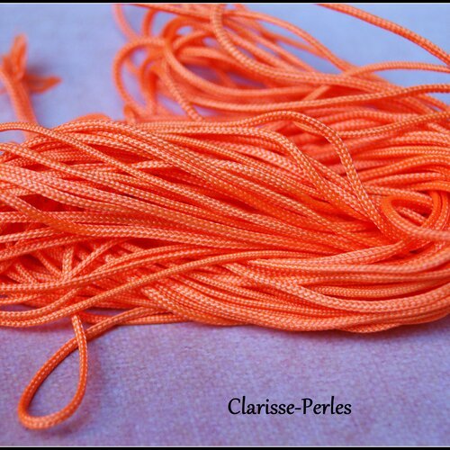4 mètres de fil cordon nylon orange 2mm