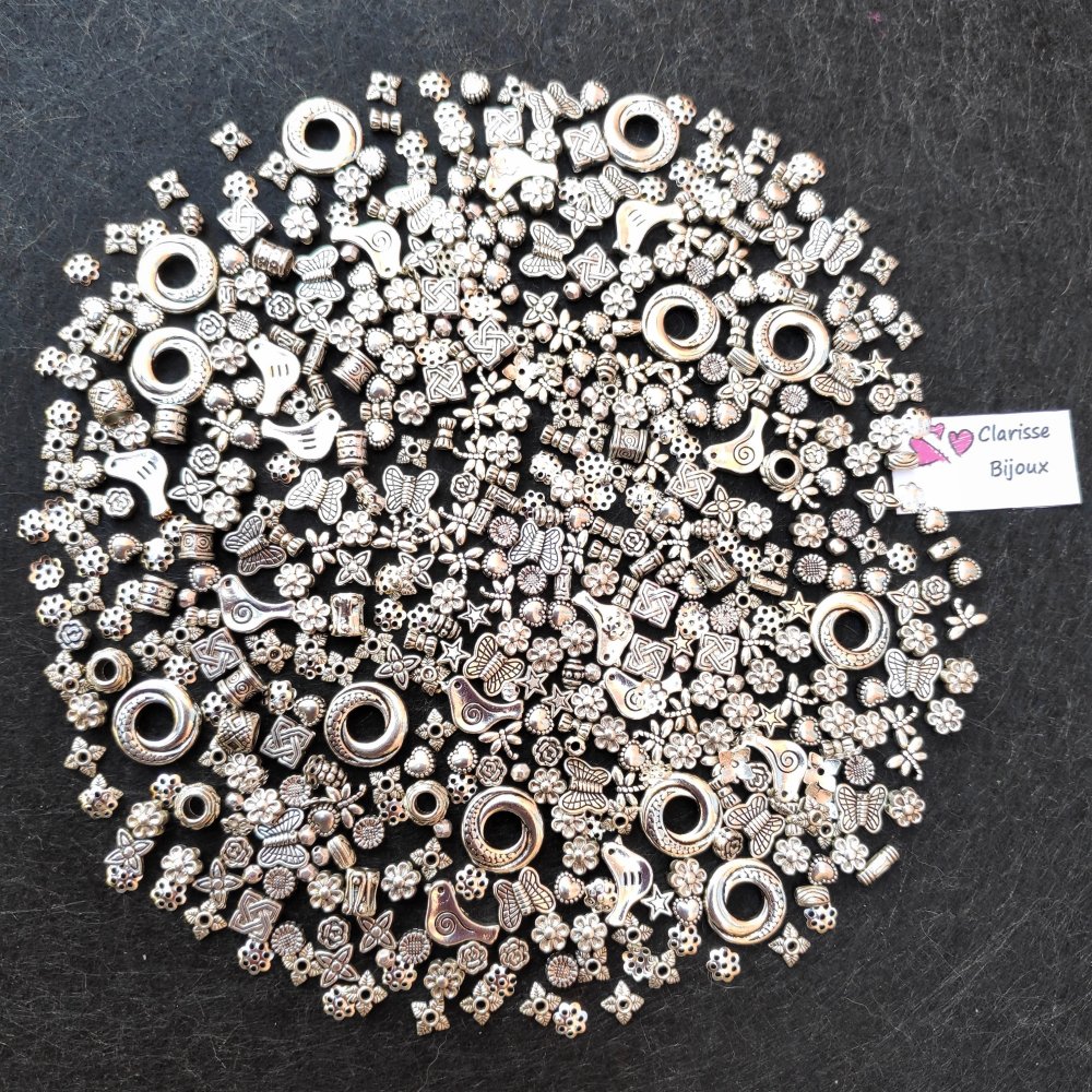 lot de 10 perles licornes  argent tibétain 11 x9 mm argenté