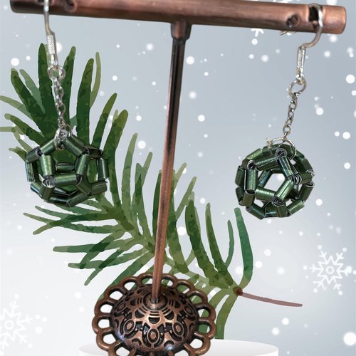 Boucles d'oreilles réalisées avec des capsules de café