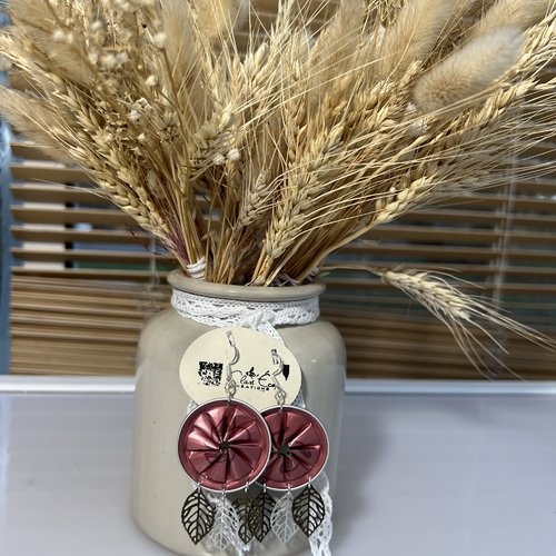 Boucles d'oreilles réalisées avec des capsules de café