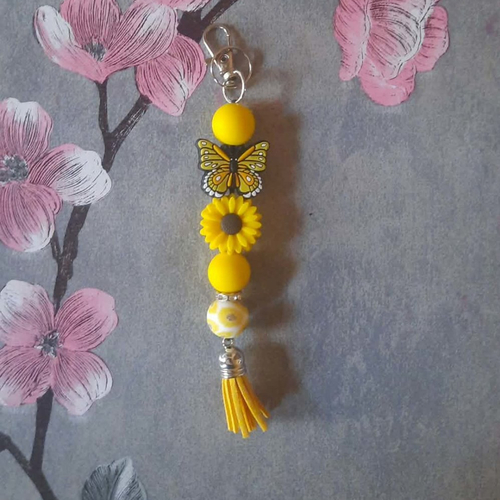 Porte clé papillon et sa fleur