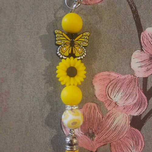 Porte clé papillon et sa fleur
