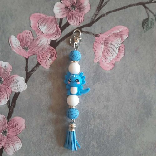 Porte clé fait main avec axolotl