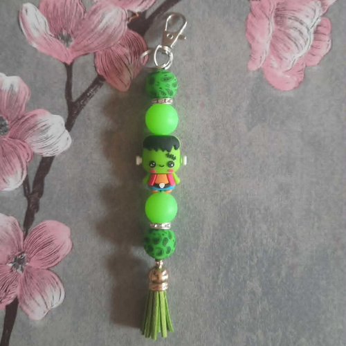 Porte clé fait main  avec personnage frankenstein