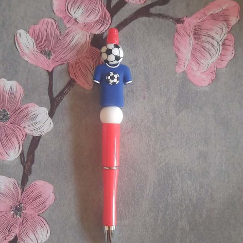 Stylo rétractable encre noire avec maillot de foot