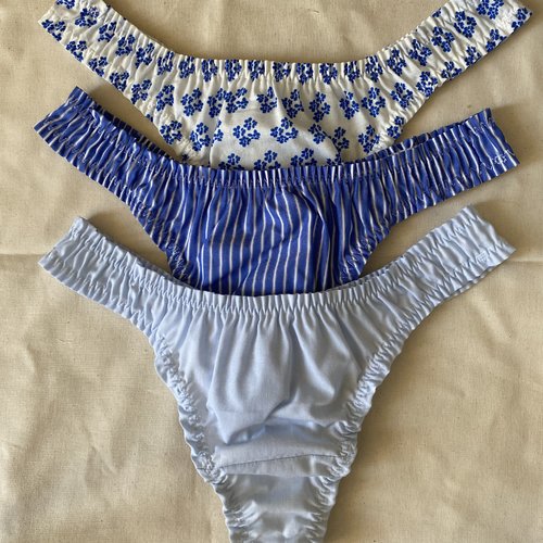 Lot de 3 tangas en coton intérieur soie