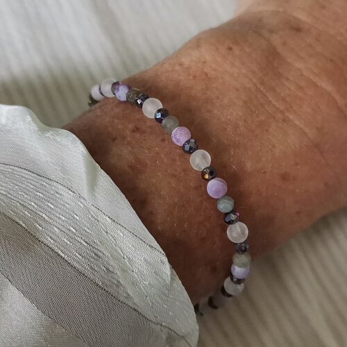 Bracelet de perles pour femme bijoux perlé améthyste quartz