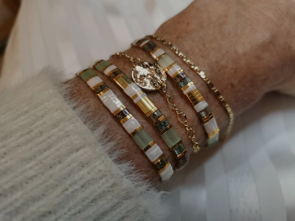 Bracelet en perles plates pour femme au choix bracelet japonais