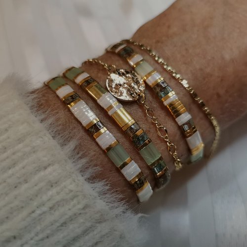 Bracelet en perles miyuki tila pour femme bracelet japonais elastique sur mesure au choix coffret cadeau pour femme