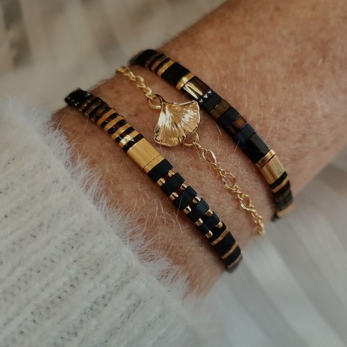 Bracelet miyuki pour femme noir or bracelet en perles japonaise ensemble de bijoux chic elégant