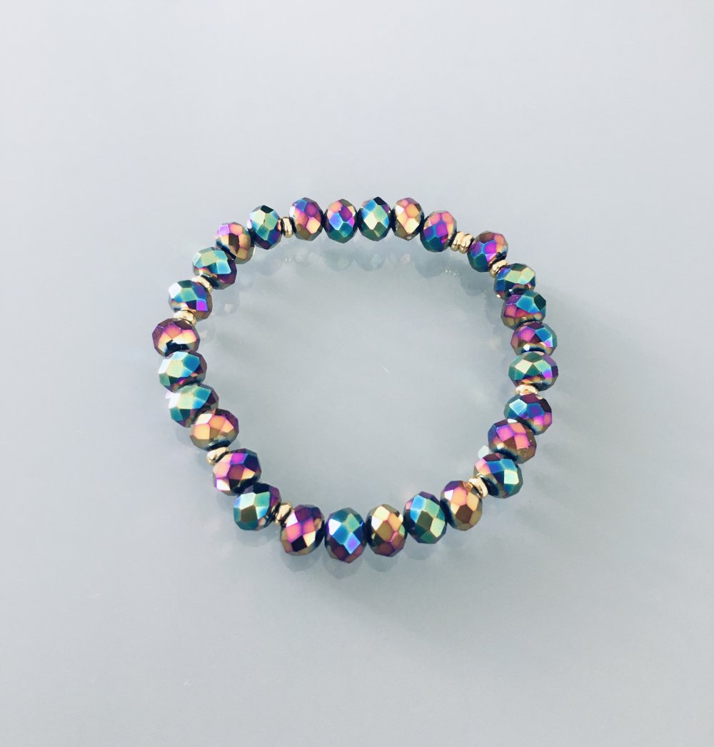 Bracelet femme perles heishi et scarabées, bracelet perles, idée