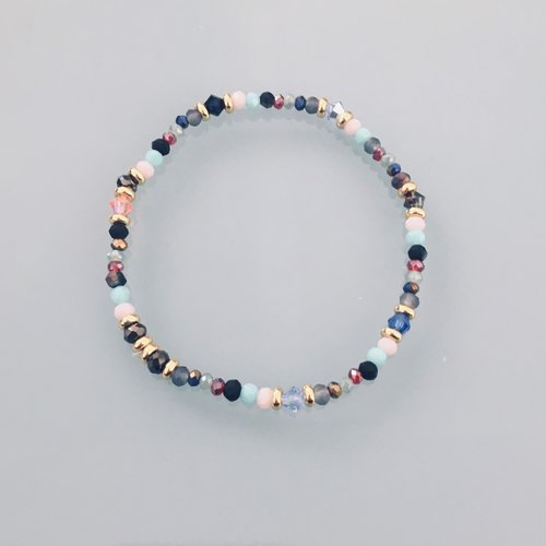 Bracelet femme perles multicolores et heishi or, bracelet perles, idée cadeau, bracelet gris, bijoux cadeaux