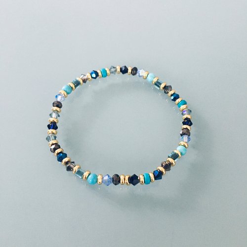Bracelet femme perles multicolores et heishi or, bracelet perles, idée cadeau, bracelet gris, bijoux cadeaux