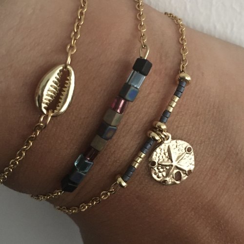 Bracelet palmier, bracelet femme gourmette oeil grec or 24 k, bracelet doré, idée cadeau, bracelet or, bijoux cadeaux, bijou femme o