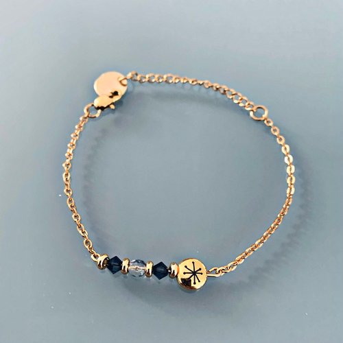Bracelet gourmette constellation avec pierres swarovski, bracelet femme gourmette pierres naturelles magiques et perles heish
