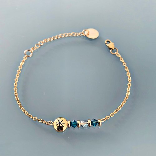 Bracelet gourmette constellation avec pierres swarovski, bracelet femme gourmette pierres naturelles magiques et perles heish