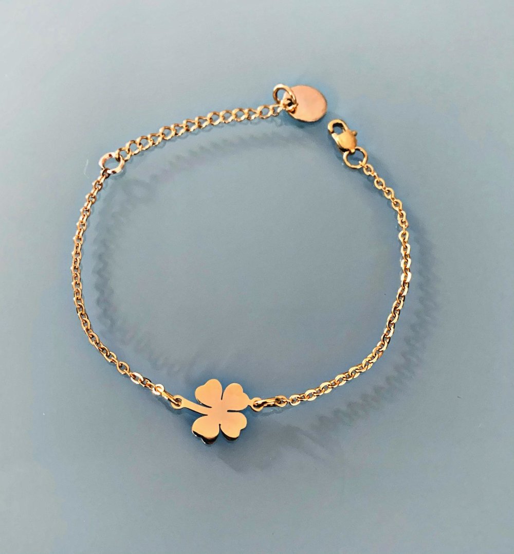 Mode diamant opale fleur trèfle à quatre feuilles pendentif cheville bijoux  cadeau pour les femmes Bracelet en or, Bracelets de mode