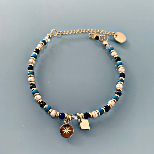 Bracelet perles des vents, bracelet femme gourmette pierres