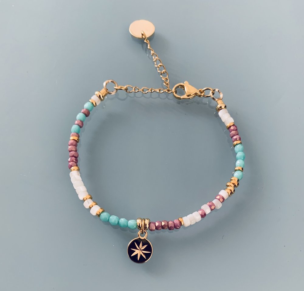 Bracelet fantaisie femme 4 pièces avec perles et apprêt Arbre de vie
