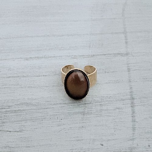 Bague d’humeur dorée ou mood ring en acier inoxydable, bague dorée, bague qui change de couleur