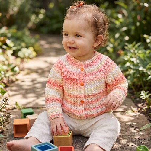 Gilet bébé laine 3 mois en laine layette 100% acrylique toute douce - fait main