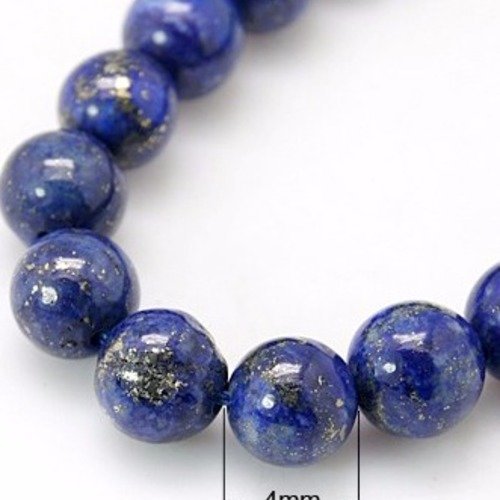 10 perles lapis lazuli teint 4 mm