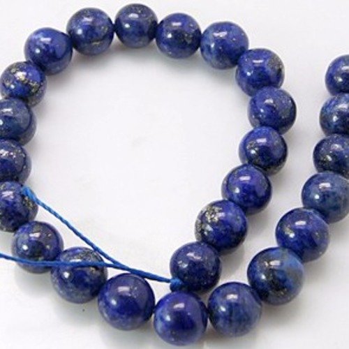 Perles lapis lazuli teint 4 mm (fil de 50 pcs)