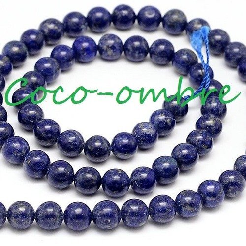 Fil de 90 perles naturelles de lapis lazuli non teint 4 mm