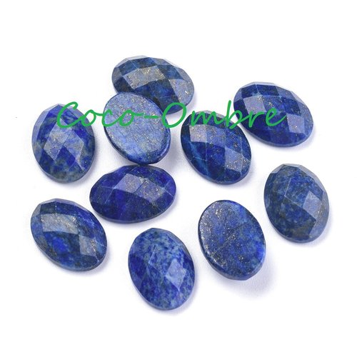 1 cabochons lapis lazuli naturel à facette 18x13x6mm  nonteint