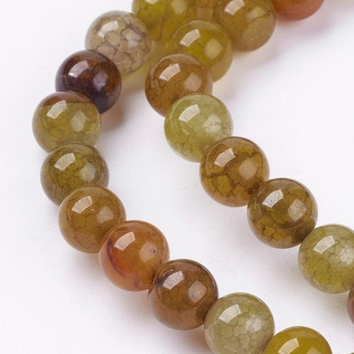 1 fil agate veine de dragon   6 mm