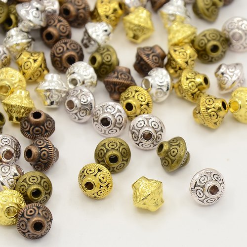 10 séparateur toupie perles métal couleur bronze