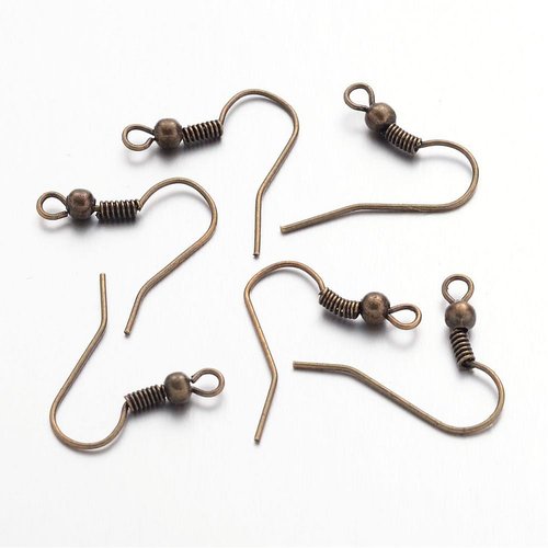 50, crochets de boucles d'oreilles en fer couleur bronze