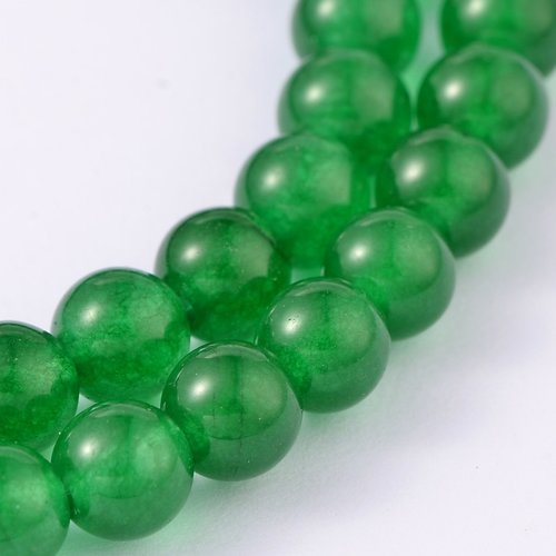 5 perles de jade naturelle teint  12 mm