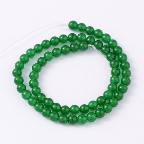 10 perles de jade naturelle teint 4 mm