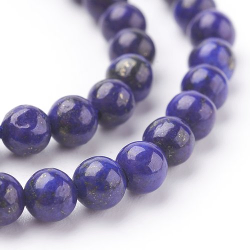 10 perles de lapis lazulite teint 4 mm