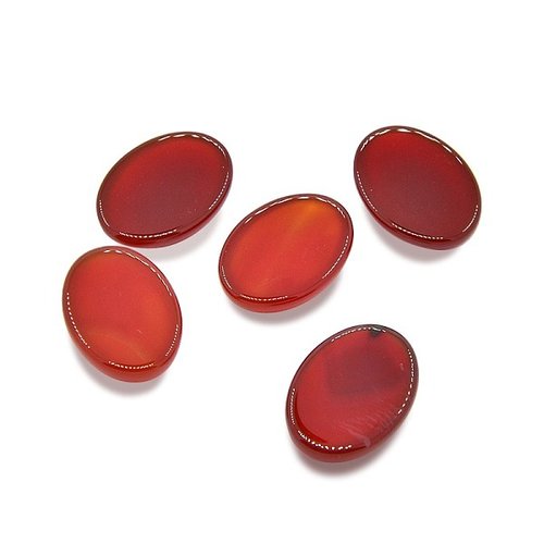 1 cabochon ovale agate rouge 18x13x6