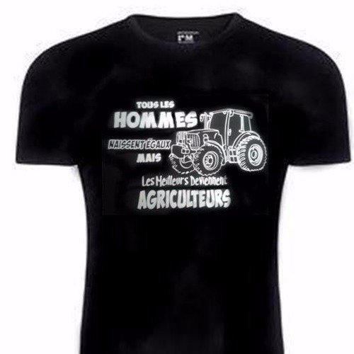 T-shirt noir pour agriculteurs