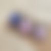 Mariage bleu rose - barrette clip cheveux x3 en tissu et dentelle