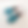 Boucles d'oreilles camée florale bleu - perle artisanale en verre filé - bijoux rétro