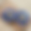 Barrette yoyo bleu x2, épingle cheveux en tissu