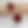 Boucles d'oreille dormeuse rouge cristaux drusy - bijou moderne - 12mm