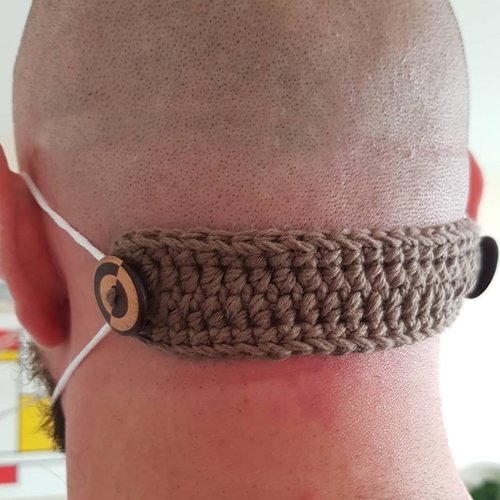 Protège oreilles pour masque - lot de deux - attache protection oreille - marron et vert - homme