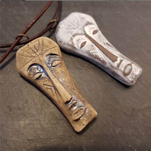 Collier masque africain, bijou ethnique