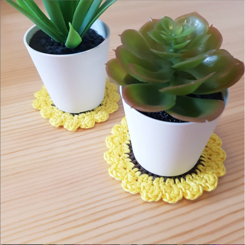 Tournesol, duo de napperons crochetés, fleurs en dentelle, petit napperon crochet