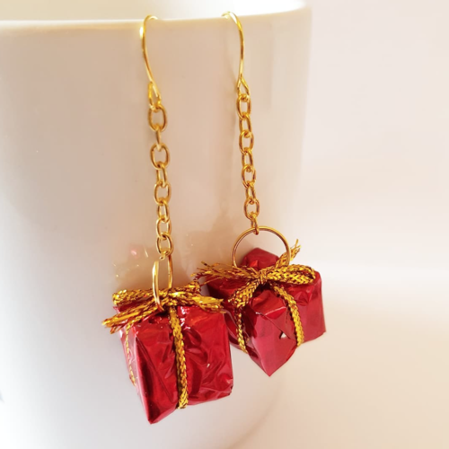 Noël - boucles d'oreille cadeau 3d  - 6 couleurs au choix
