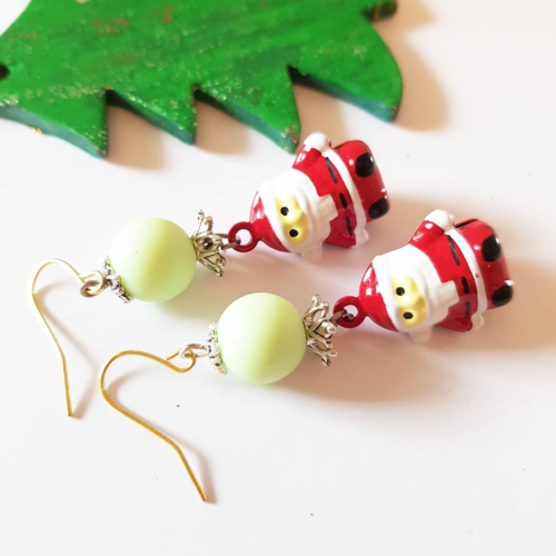 Noël - boucles d'oreille père noël grelot
