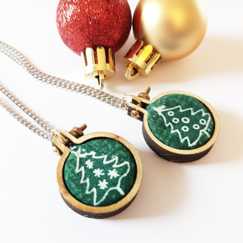 Noël - lot de deux colliers sapin de noel - cadeau meilleure amie, bff, soeurs