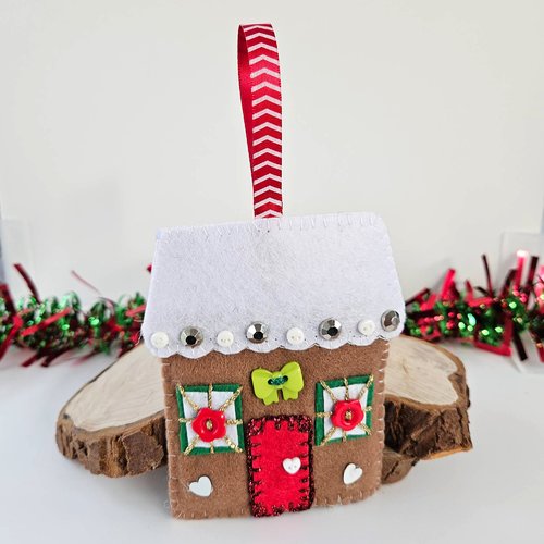 Noël - maison de noël à suspendre