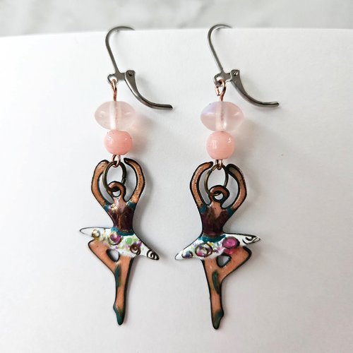 Boucles d'oreille danseuse - bijou romantique