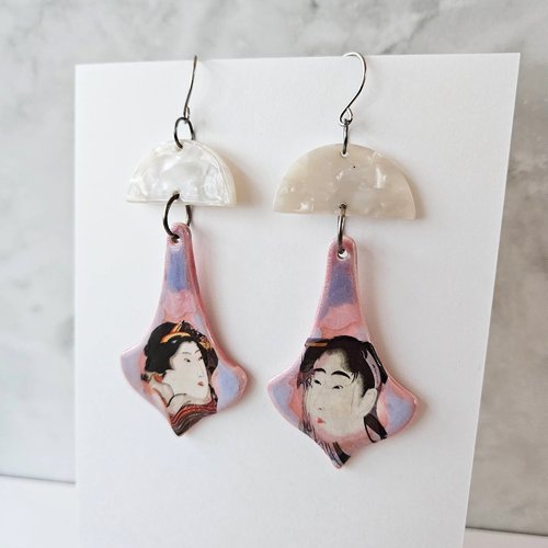 Boucles d'oreille geisha, inspiration japon, bijou du monde